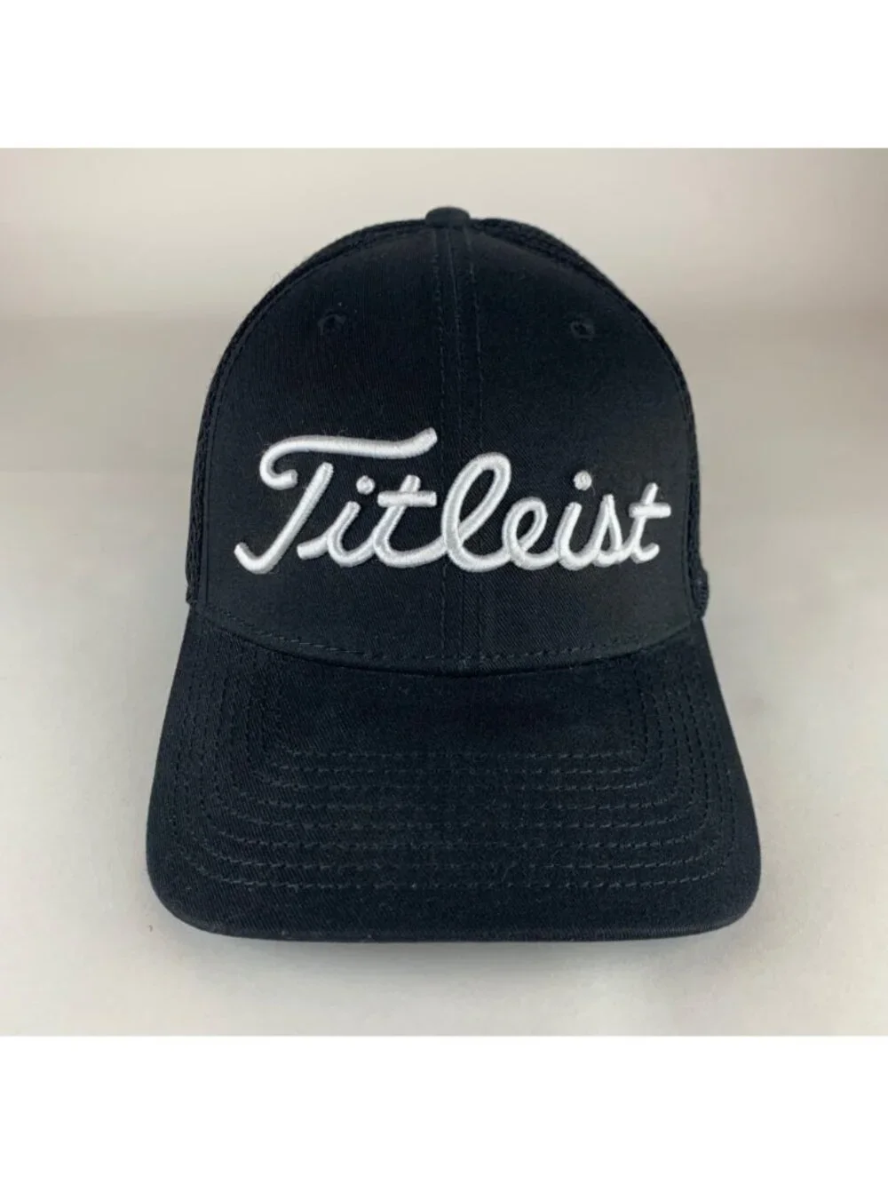 Titleist FootJoy Black New Era 39Thirty Stretch Fitted Hat Mens M/L